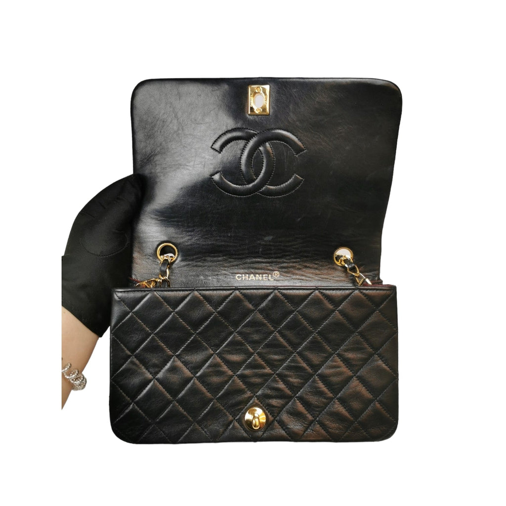 Chanel Full Flap Bag Black Lambskin Gold