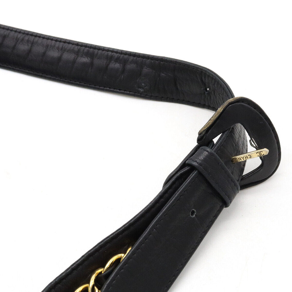 Vintage Chanel Belt Bag Bum Bag Lambskin Leather Black