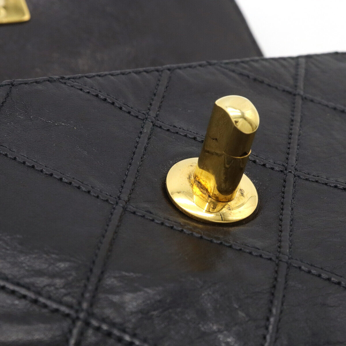 Vintage Chanel Belt Bag Bum Bag Lambskin Leather Black