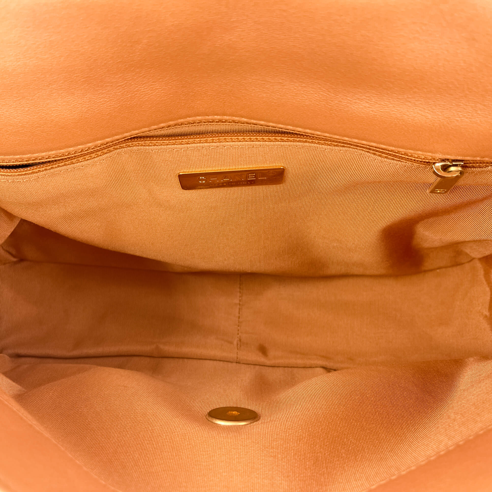 Chanel 19 Large Caramel Leather 2-Way Flap Bag
