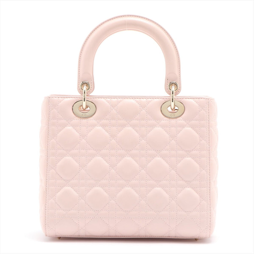 Dior Lady Dior Pink Cannage Leather Medium 2way