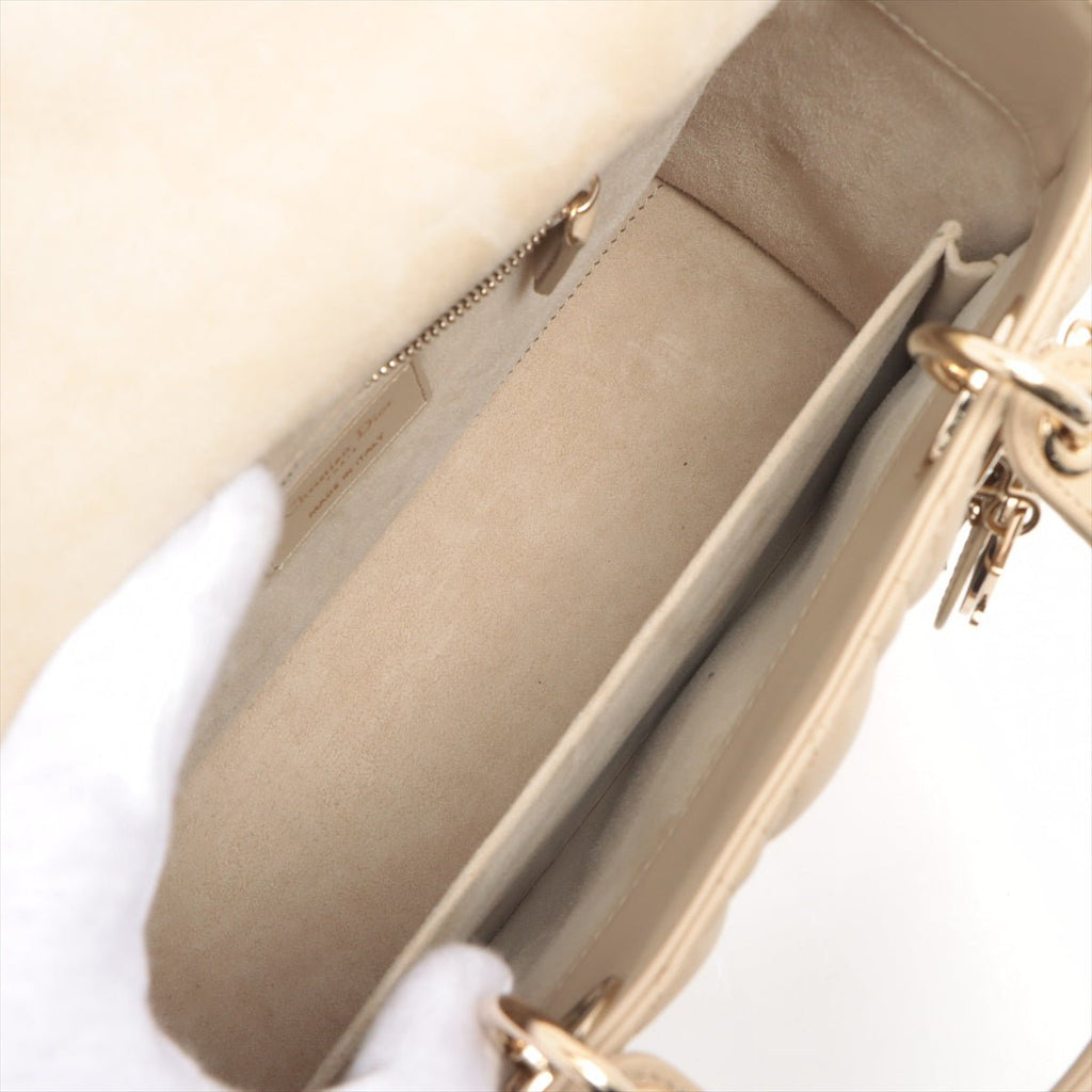Lady Dior Medium Cannage Leather Beige Bag