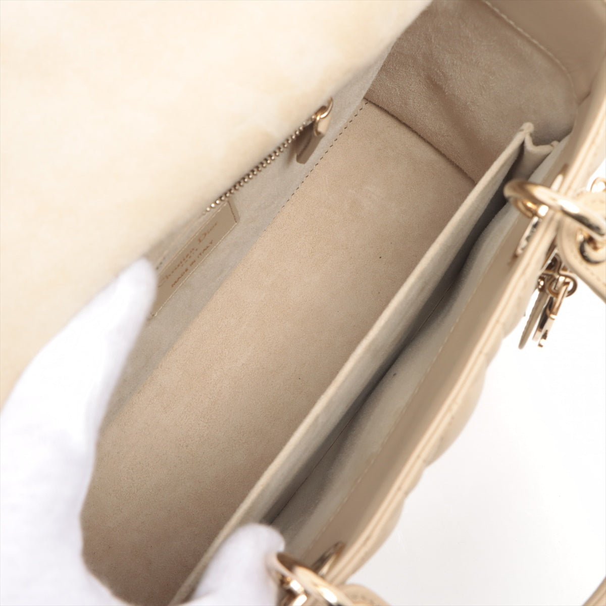 Lady Dior Medium Cannage Leather Beige Bag