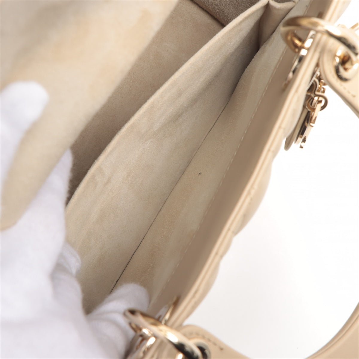 Lady Dior Medium Cannage Leather Beige Bag