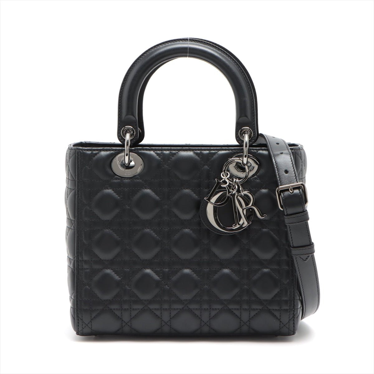 Lady Dior Medium Cannage Leather Black Bag