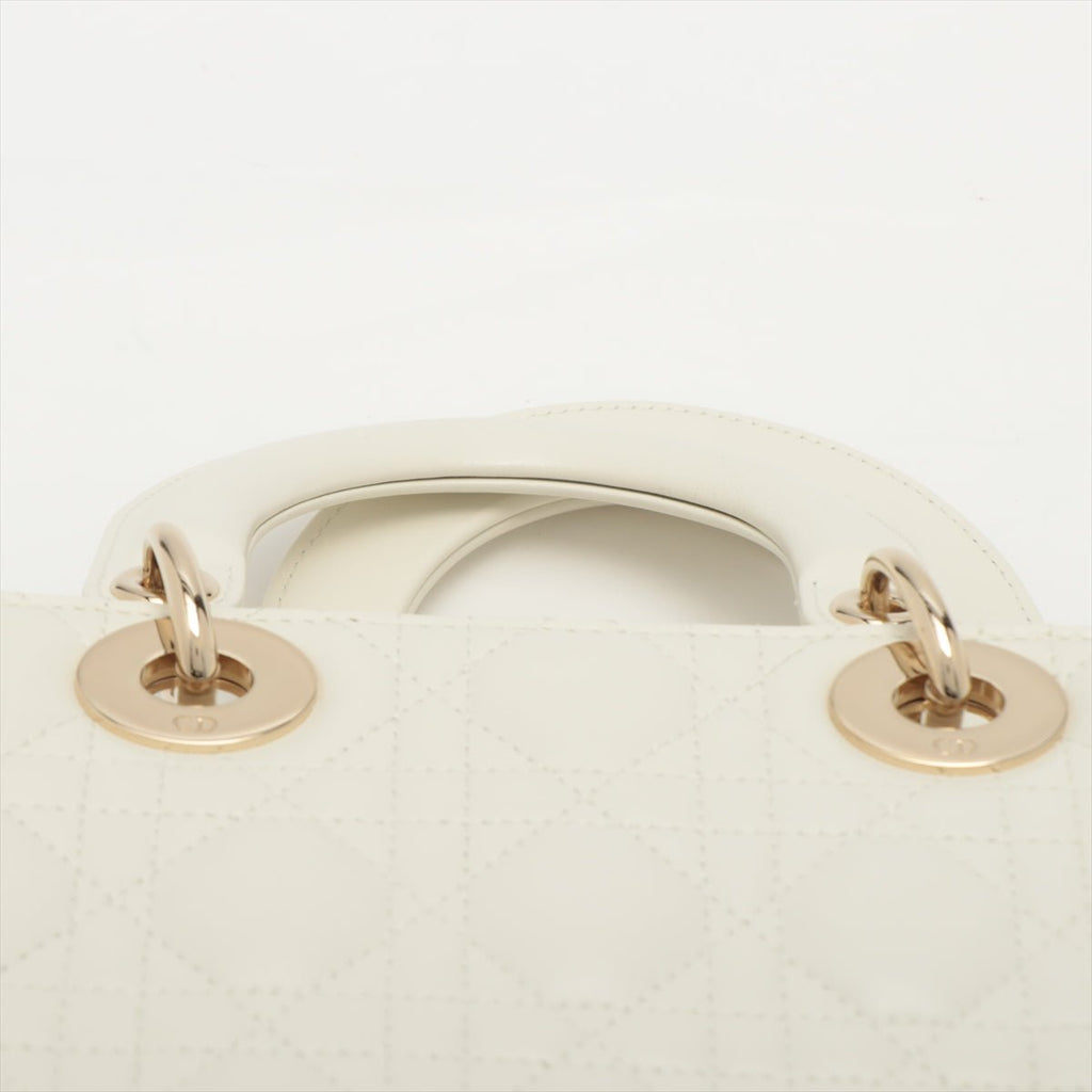 Small Lady Dior My ABCDior Bag Leather 2-way Off White