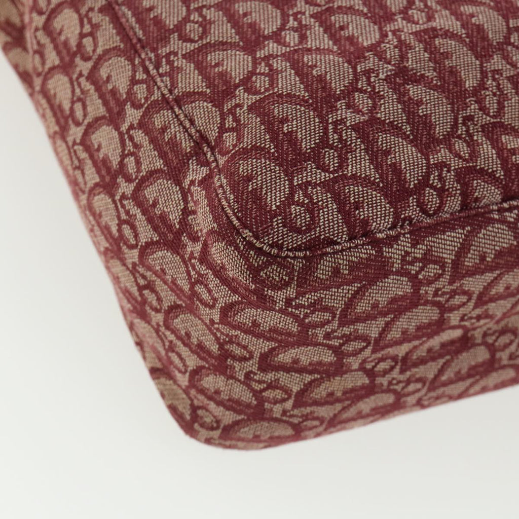 CHRISTIAN DIOR Trotter Canvas Tote Bag Red Auth tb175