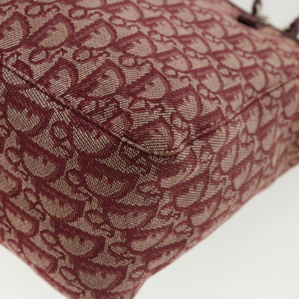 CHRISTIAN DIOR Trotter Canvas Tote Bag Red Auth tb175