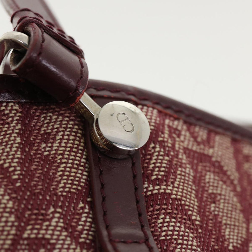 CHRISTIAN DIOR Trotter Canvas Tote Bag Red Auth tb175
