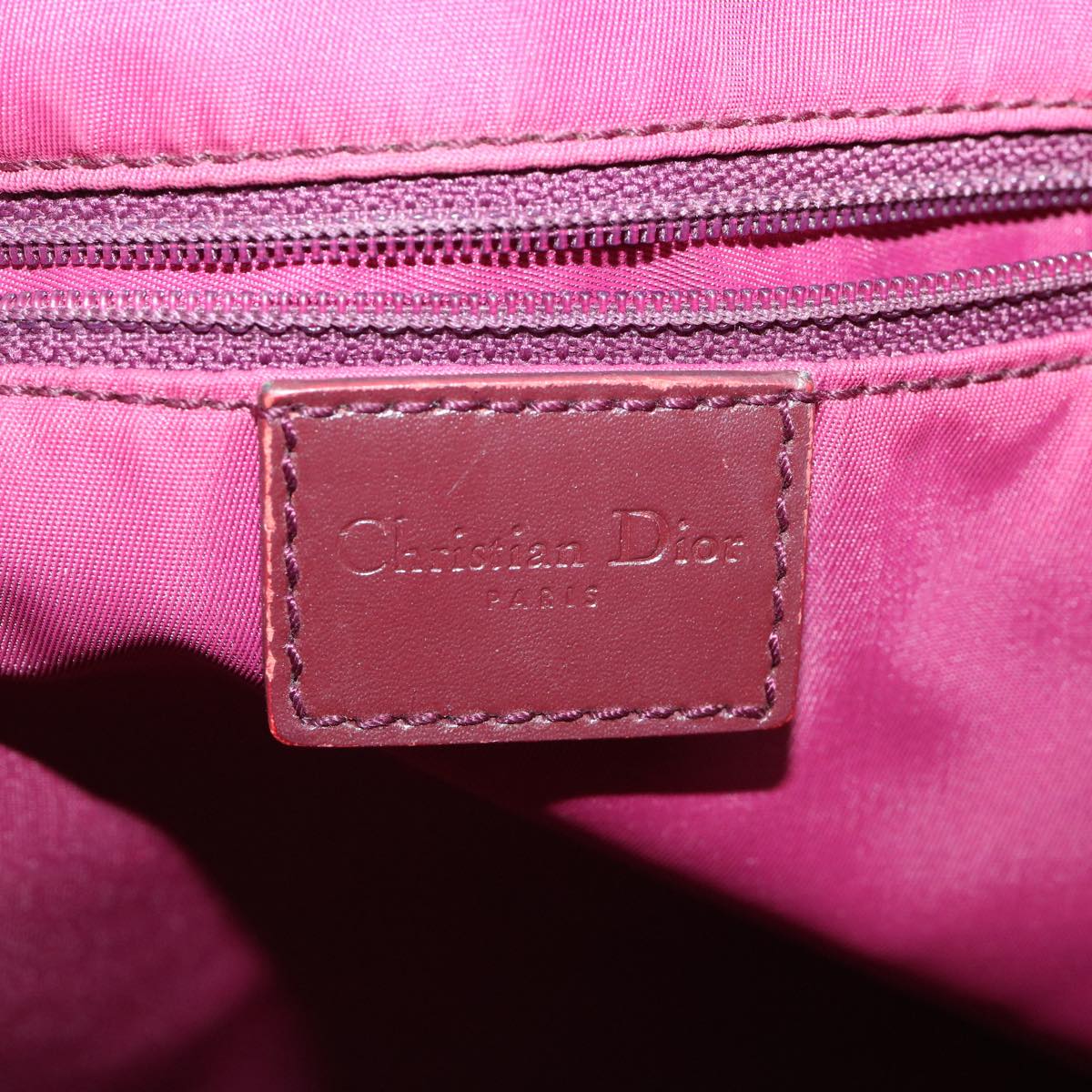 CHRISTIAN DIOR Trotter Canvas Tote Bag Red Auth tb175