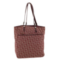 CHRISTIAN DIOR Trotter Canvas Tote Bag Red Auth tb175