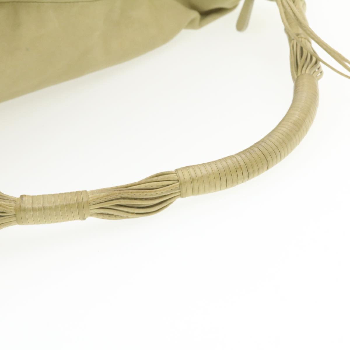 CHRISTIAN DIOR Shoulder Bag Leather Beige Auth rd1285