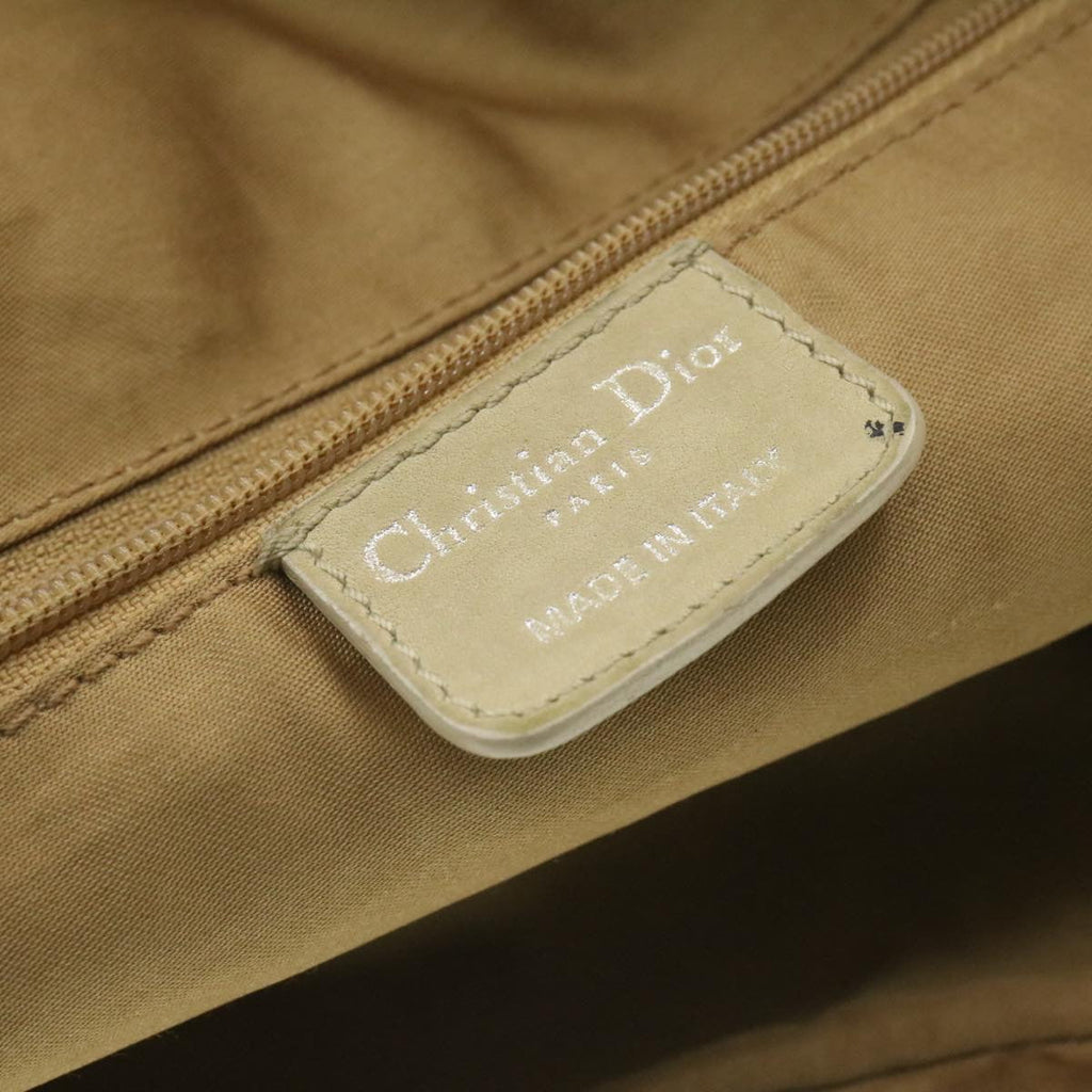 CHRISTIAN DIOR Shoulder Bag Leather Beige Auth rd1285