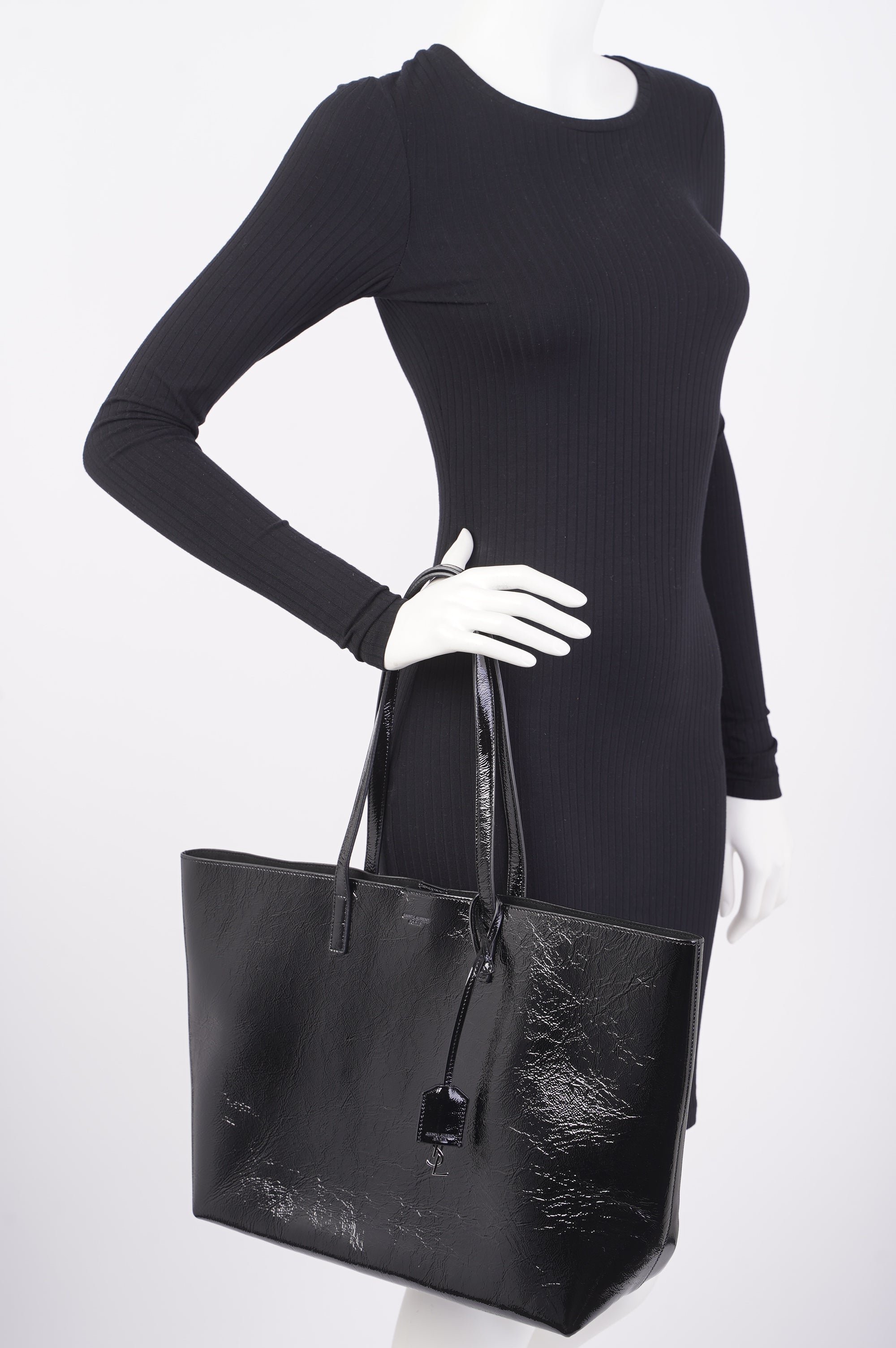 Saint Laurent Shopping Tote Black Leather Large