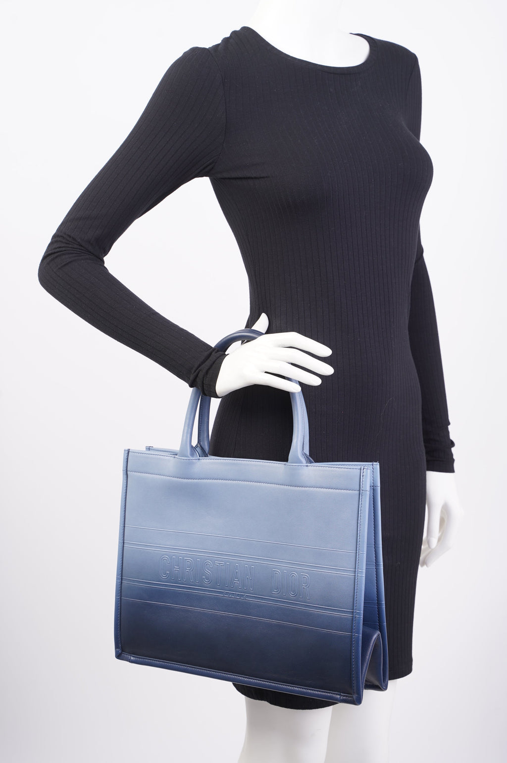Christian Dior Book Tote Ombre Blue Leather Blue Leather Medium
