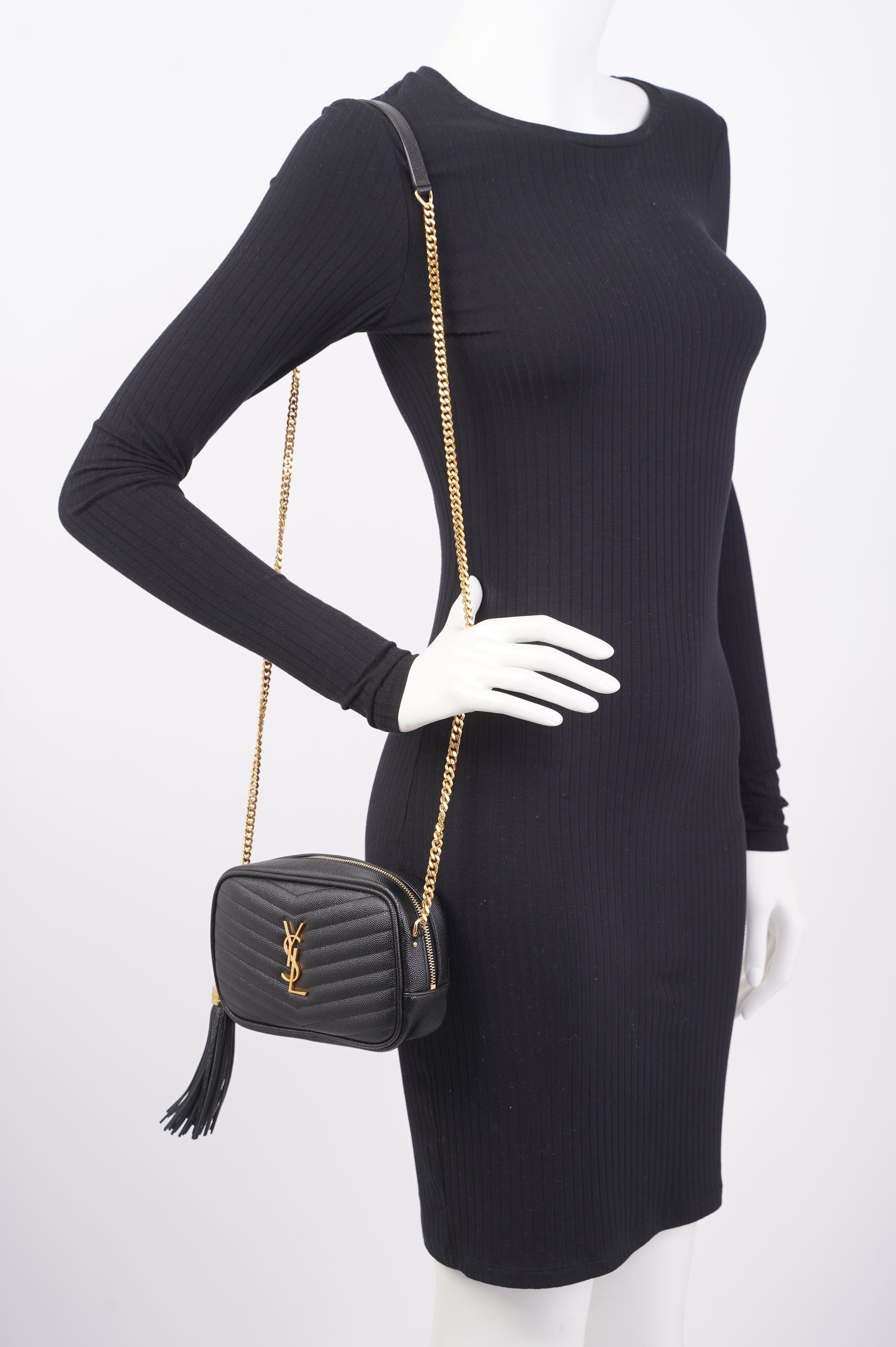 Saint Laurent Lou Camera Bag Black Matelasse Leather Mini