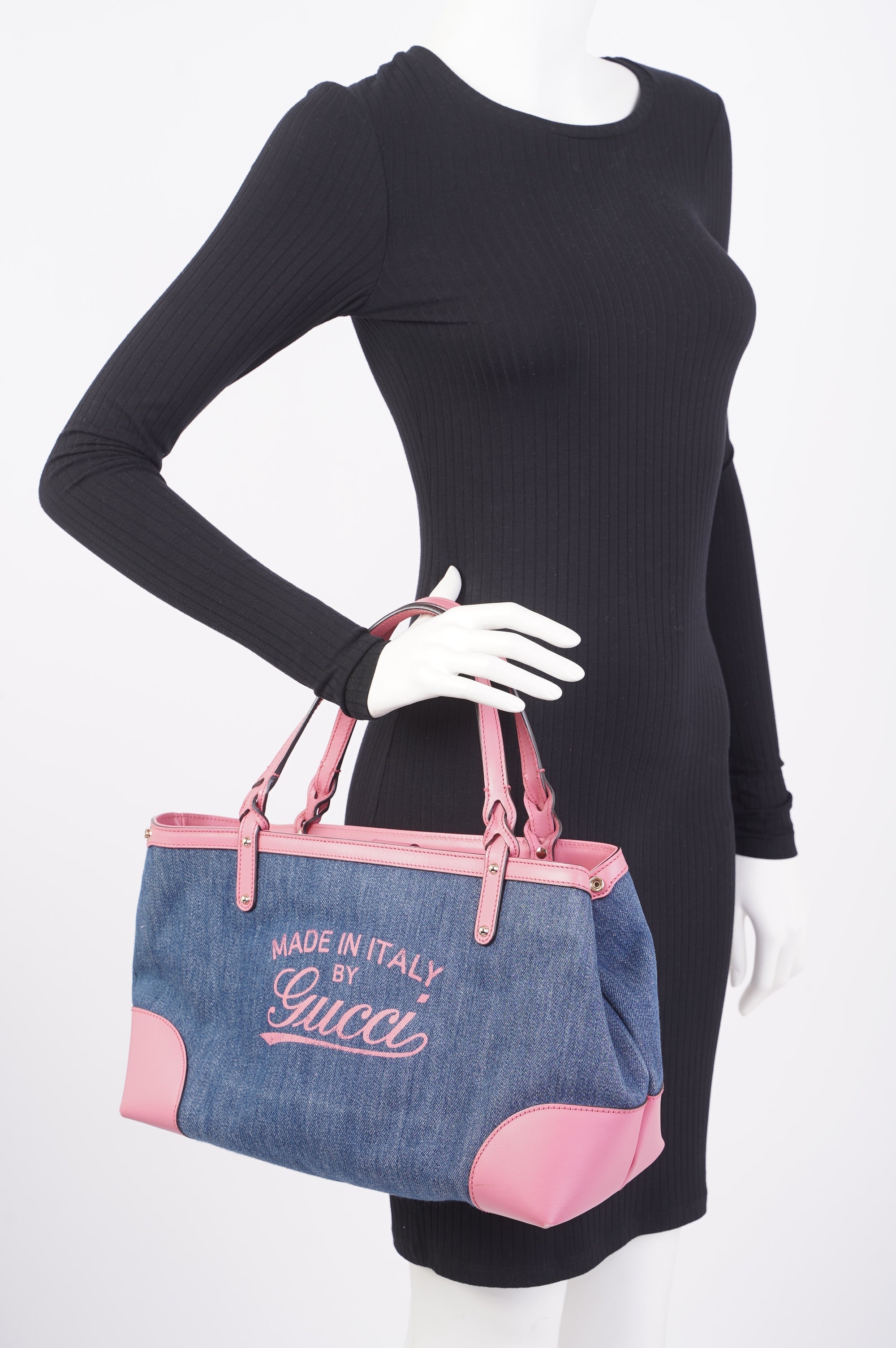 Gucci Craft Tote Blue / Pink Denim
