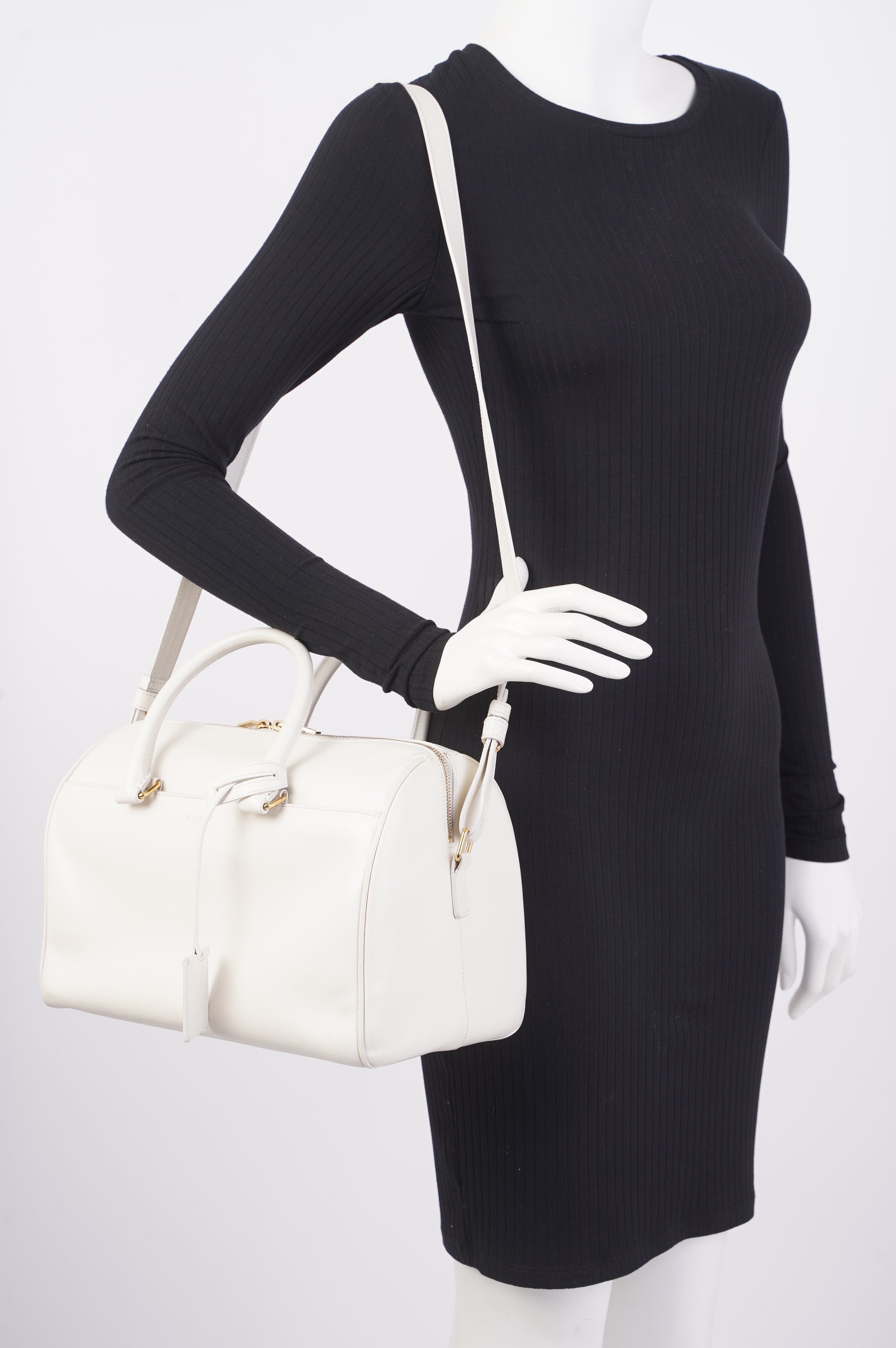 Saint Laurent Duffle Bag White Leather Small