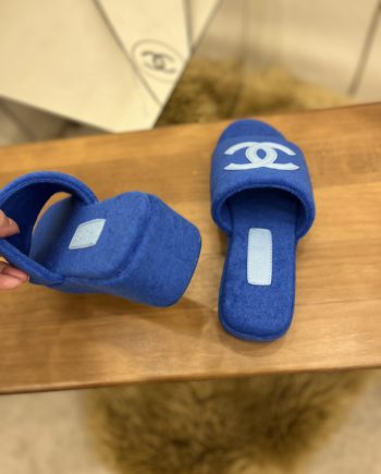 chanel Women's Mules Blue For Women 1.5in/4cm