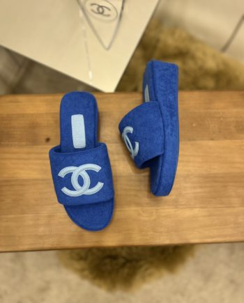 chanel Women's Mules Blue For Women 1.5in/4cm