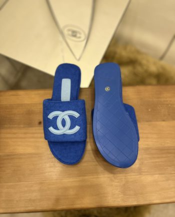 chanel Women's Mules Blue For Women 1.5in/4cm