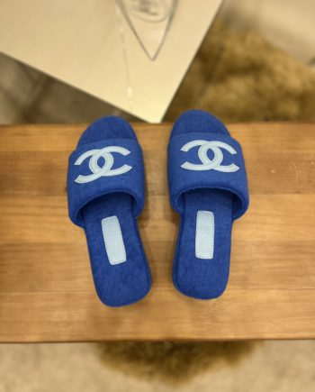 chanel Women's Mules Blue For Women 1.5in/4cm