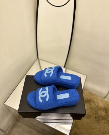 chanel Women's Mules Blue For Women 1.5in/4cm