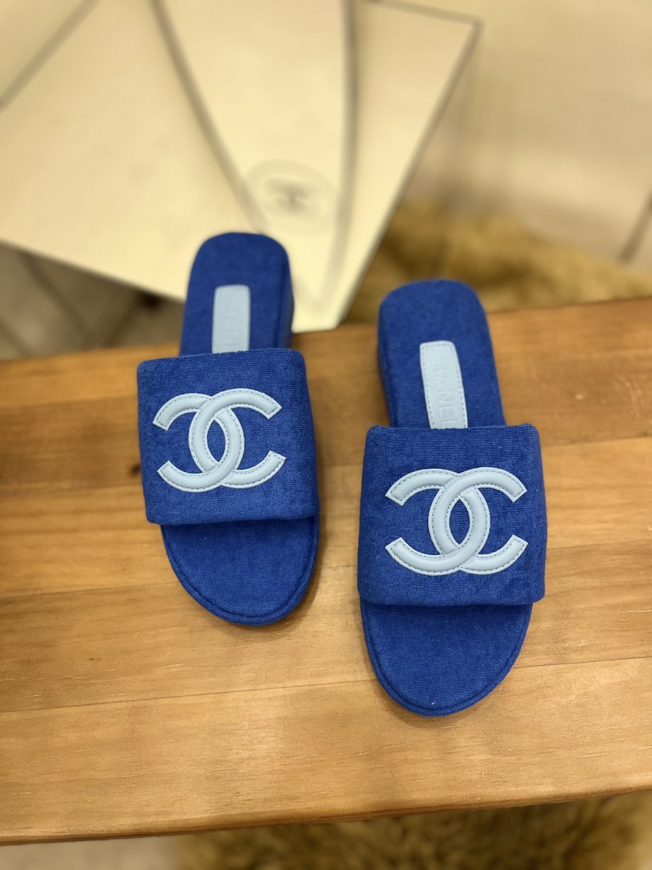 chanel Women's Mules Blue For Women 1.5in/4cm