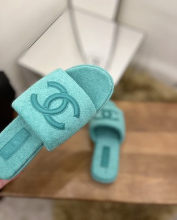 chanel Women's Mules Green For Women 1.5in/4cm