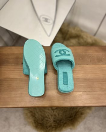 chanel Women's Mules Green For Women 1.5in/4cm