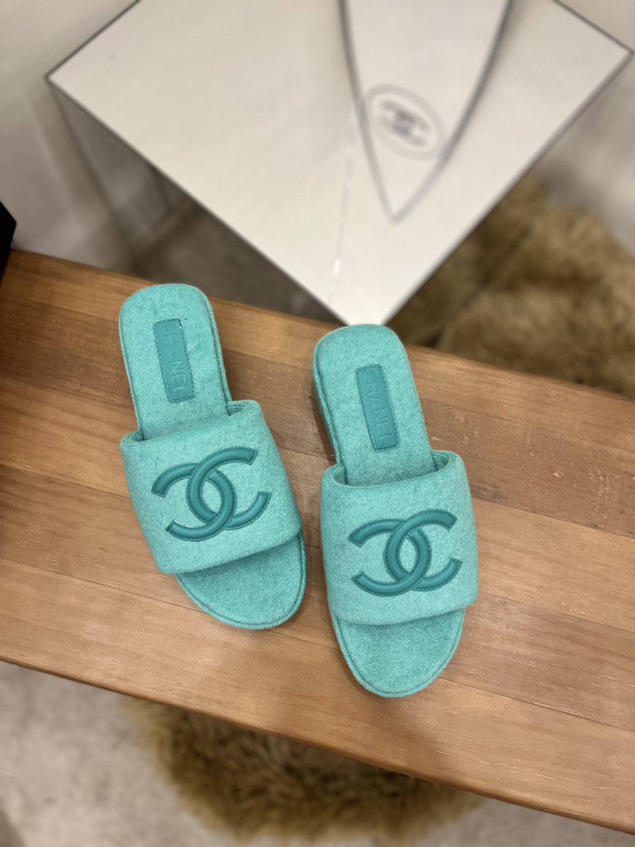 chanel Women's Mules Green For Women 1.5in/4cm