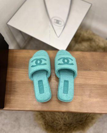 chanel Women's Mules Green For Women 1.5in/4cm