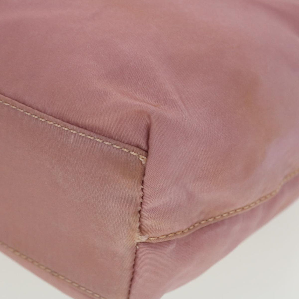 CHRISTIAN DIOR Maris Pearl Hand Bag Nylon Pink Auth yb139