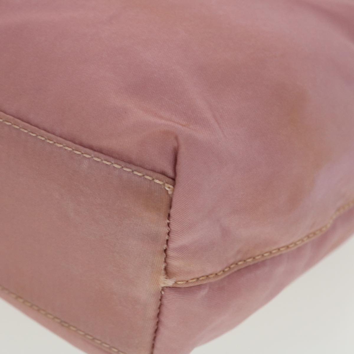 CHRISTIAN DIOR Maris Pearl Hand Bag Nylon Pink Auth yb139