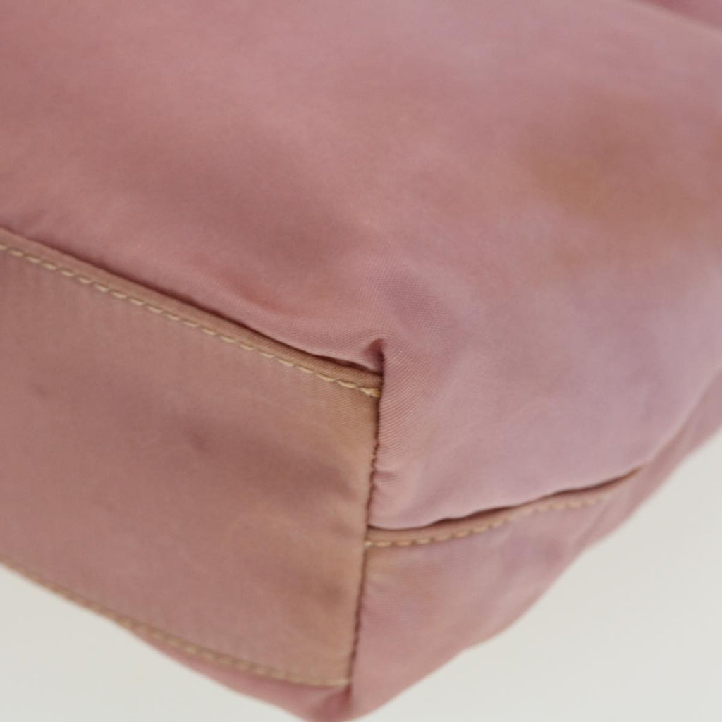 CHRISTIAN DIOR Maris Pearl Hand Bag Nylon Pink Auth yb139