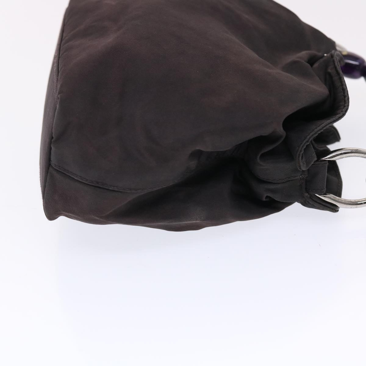 CHRISTIAN DIOR Maris Pearl Hand Bag Nylon Purple Auth yb286